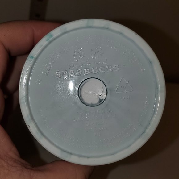 Starbucks 2021 Holiday Silver Dark Green White Wave Tumbler 24 oz - Picture 3 of 5